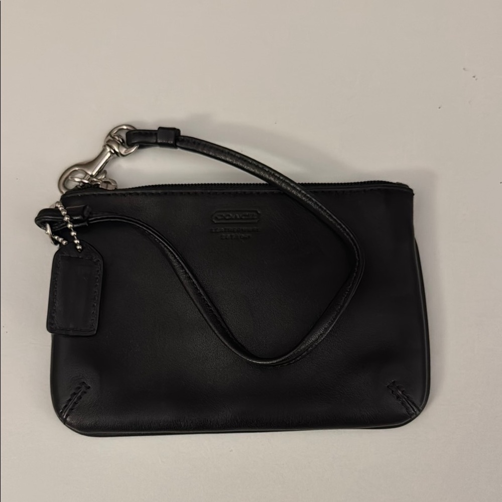 Coach Black Leather Wristlet